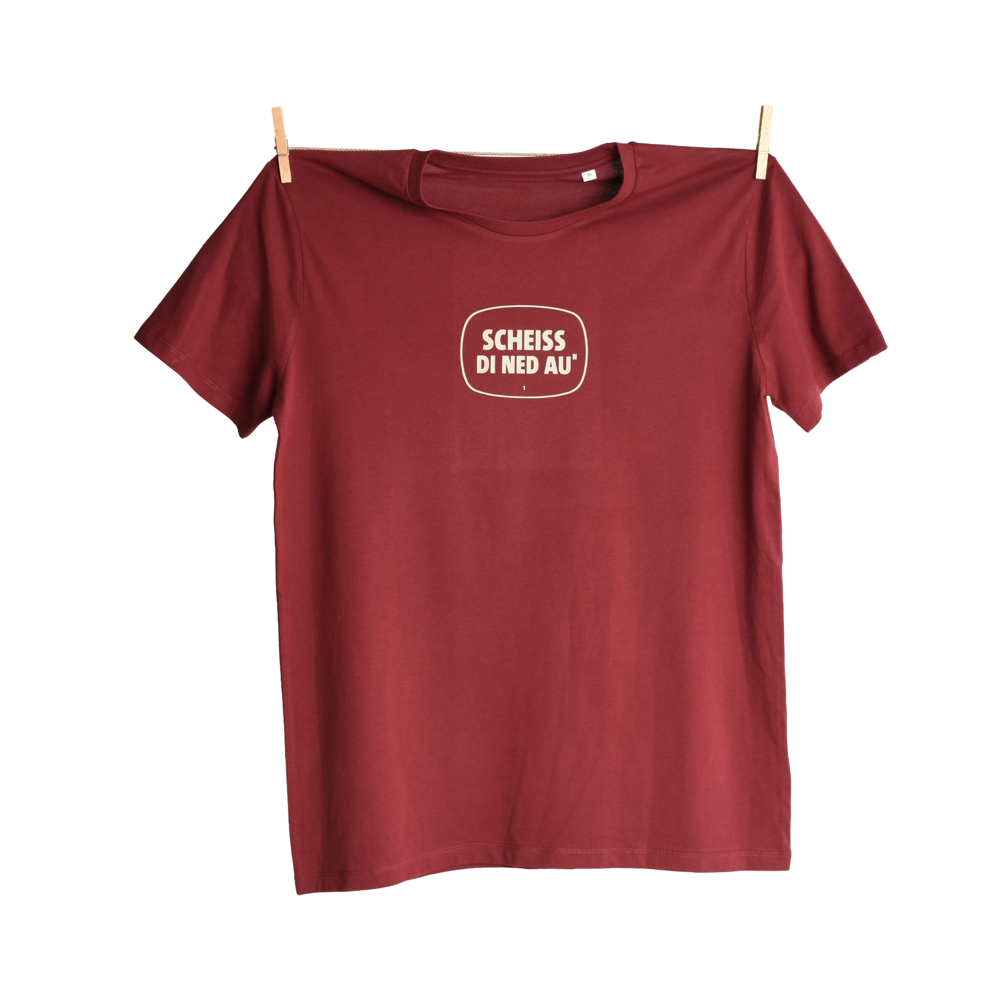 Waldviertler, Gewand, Rot, SCHEISS DI NED AU Herren T-Shirt