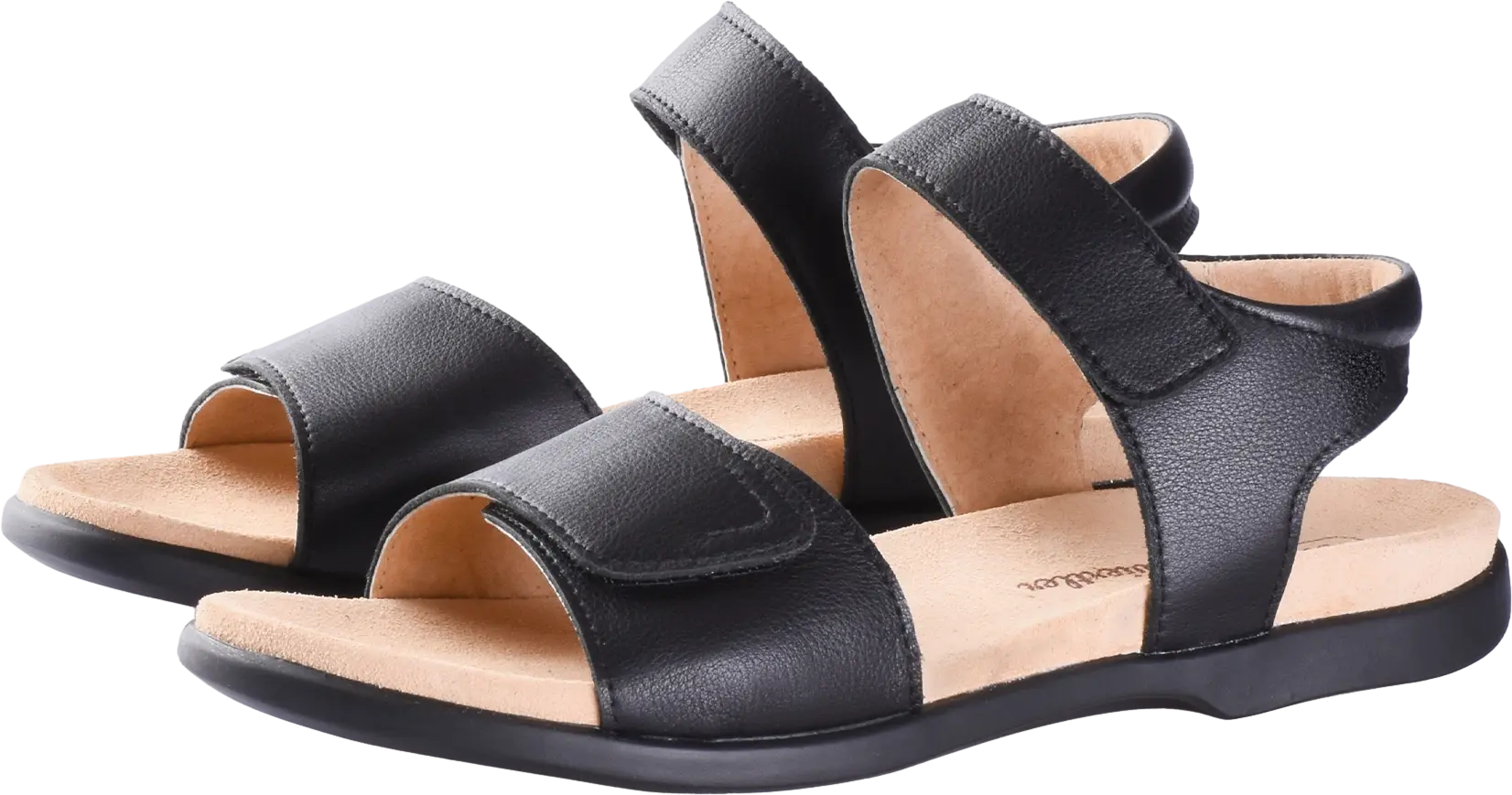 Waldviertler, Damenschuhe, Sandalen, Schuhe, Schuhe mit Klettverschluss, Sommerschuhe, Schwarz, Pillango 20