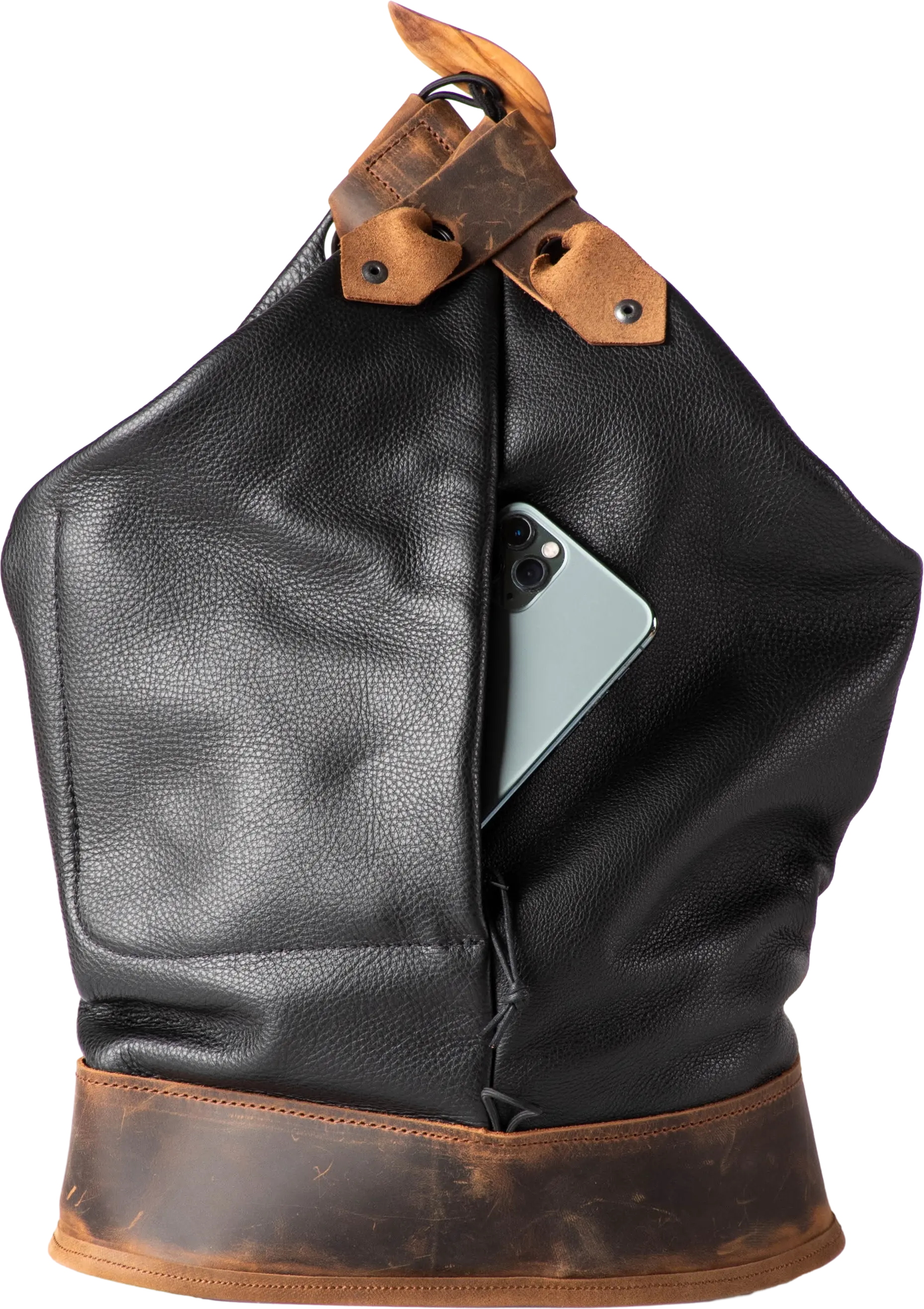 Waldviertler, Rucksäcke, Taschen, Schwarz, Seebag Leder Piccolo